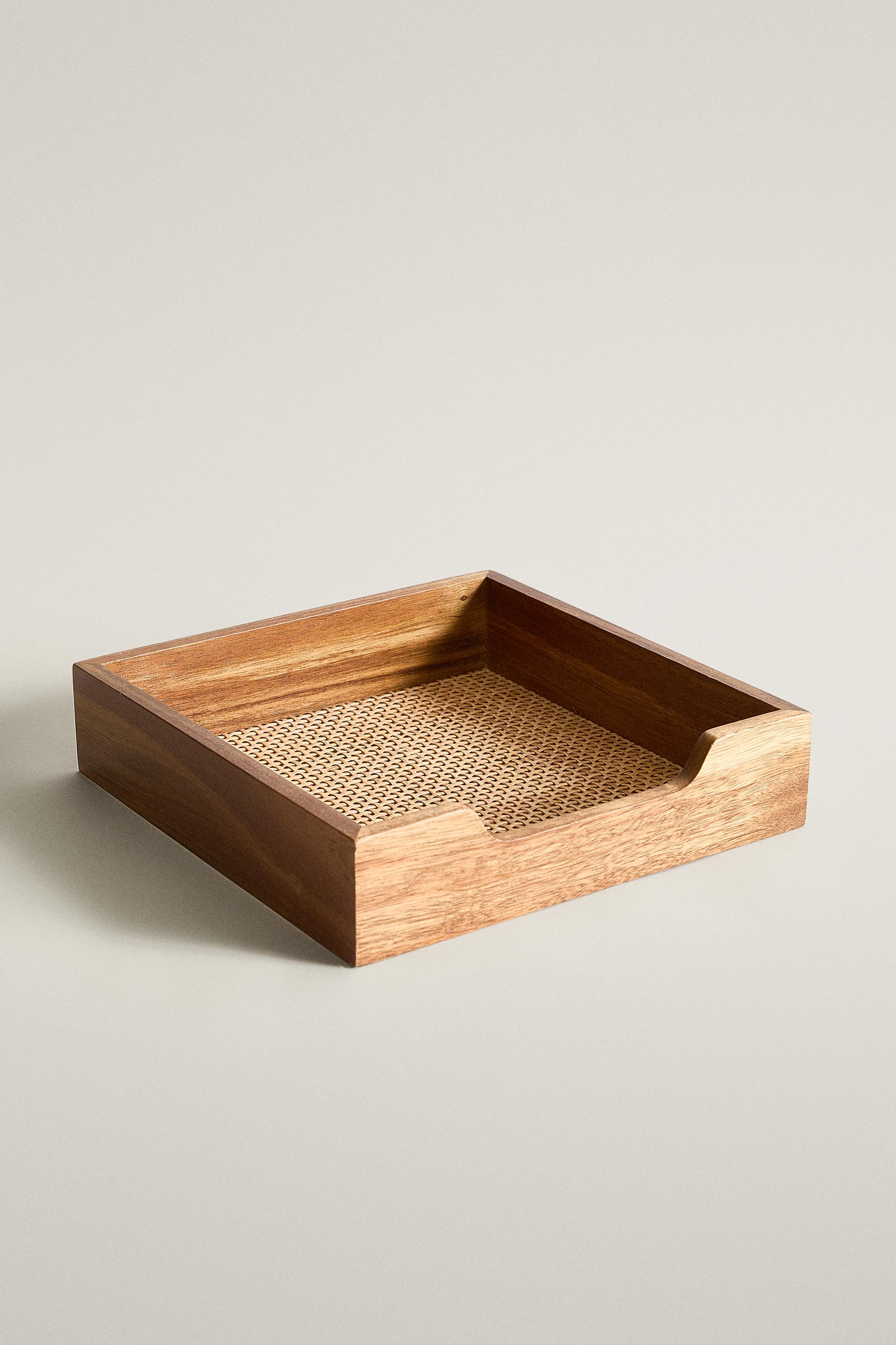 PORTE-SERVIETTES BOIS ET ROTIN