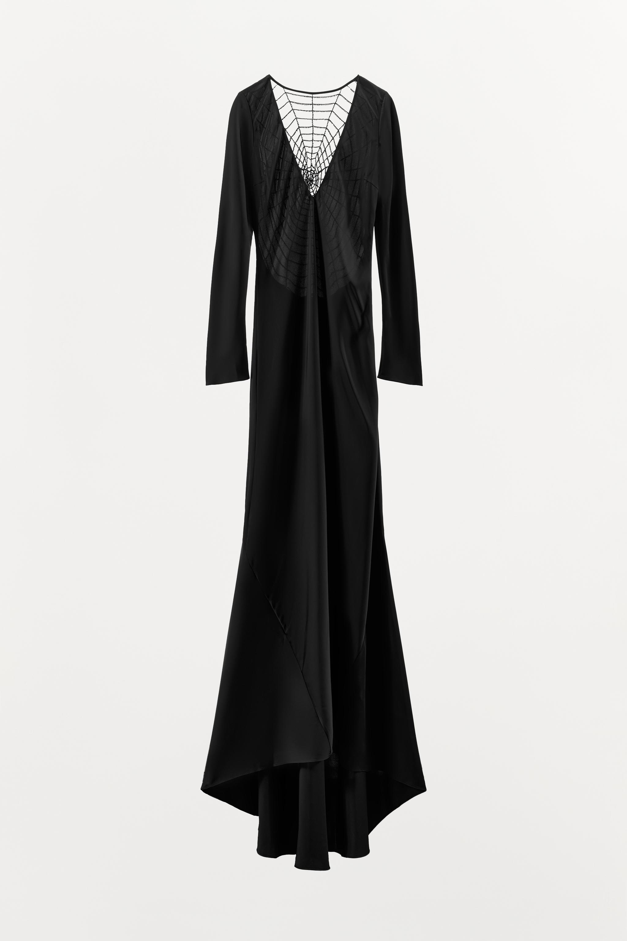 LIMITED EDITION SATIN EFFECT SPIDERWEB BACK DRESS