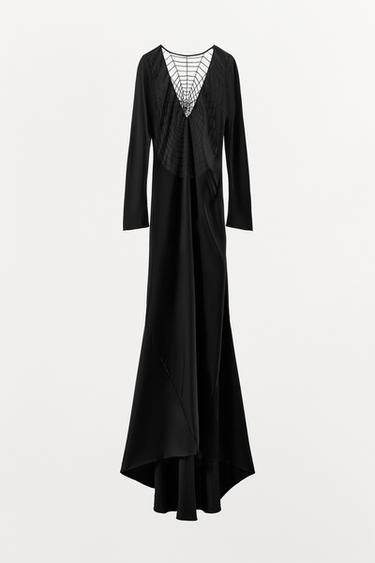 ROBE SATINÉE DOS TOILE D'ARAIGNÉE LIMITED EDITION - Noir de Zara - Image 4