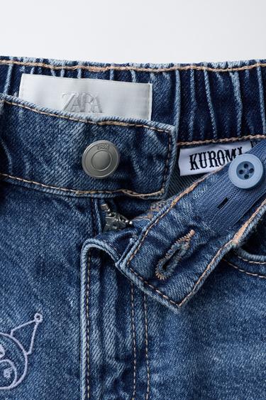 KUROMI © SANRIO WIDE-LEG DENIM TROUSERS - Blue by Zara - Image 3