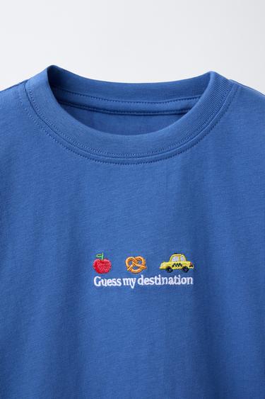 EMBROIDERED T-SHIRT - Mid-blue by Zara - Image 2