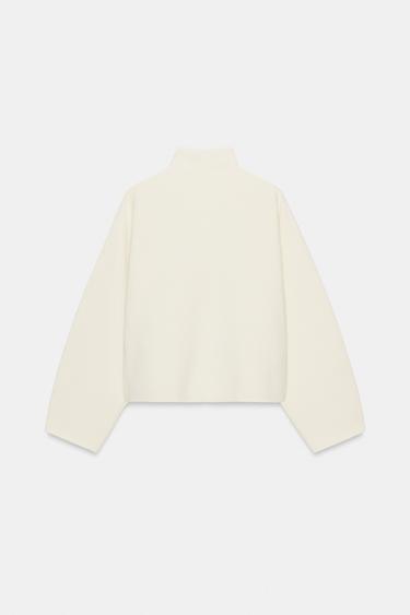 ZIP-UP KNIT CARDIGAN - Ecru by Zara - Image 5