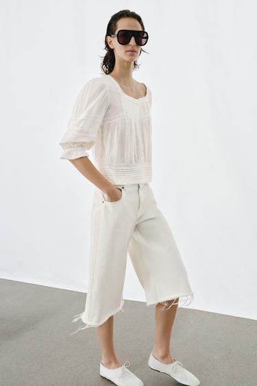 Zara ZW COLLECTION ROMANTIC BLOUSE - Ecru