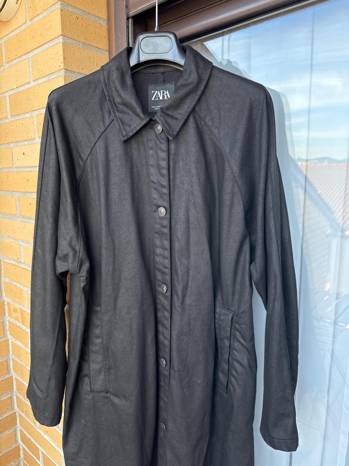 TRF OVERSIZE DENIM COATED TRENCH COAT - Image 4