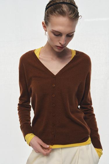 КУРТКА З 100% НАДМ'ЯКОЇ ВОВНИ - Коричневий Zara