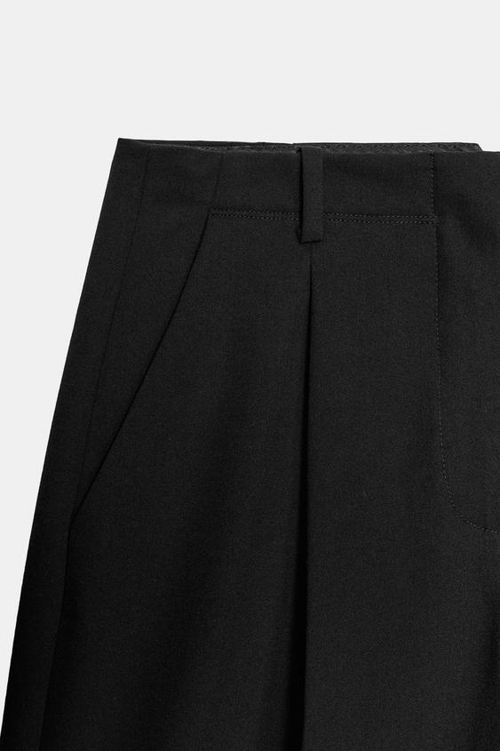 ZW COLLECTION PLEATED TROUSERS - Black by Zara - Image 7