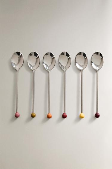 PACK PETITES CUILLÈRES ACIER DÉTAIL COULEUR (PACK DE 6) - Argent de Zara