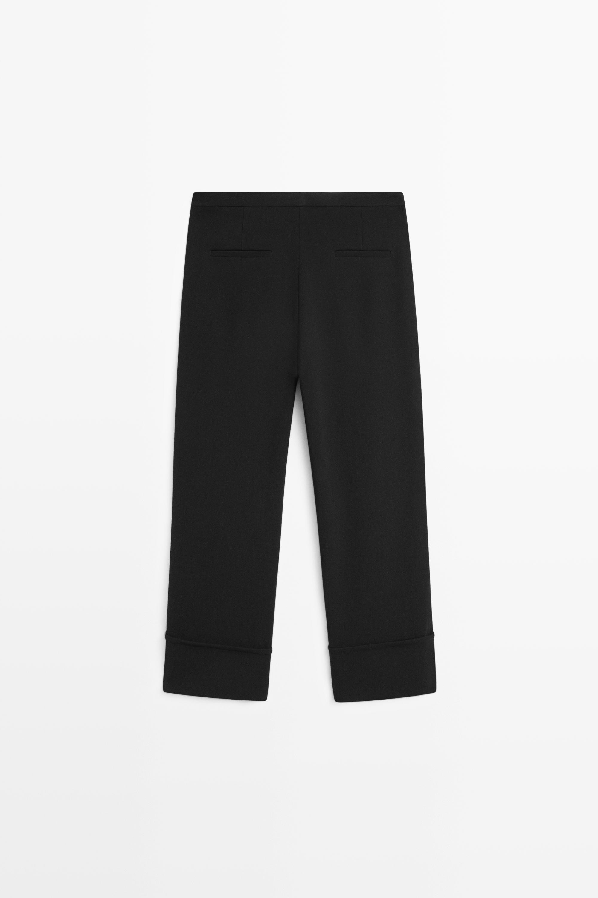 Pantalon capri à revers