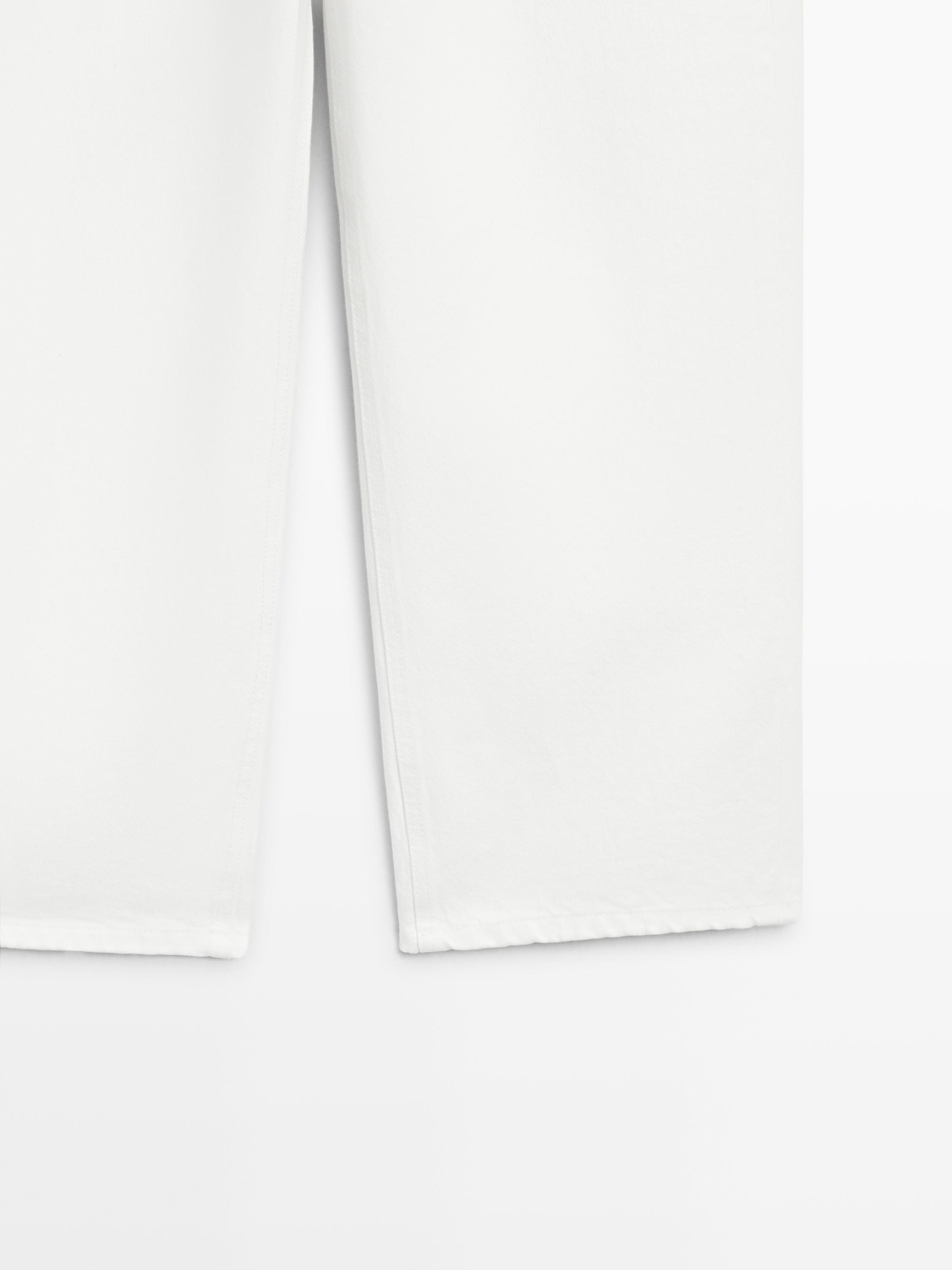 Jean wide leg cropped taille moyenne