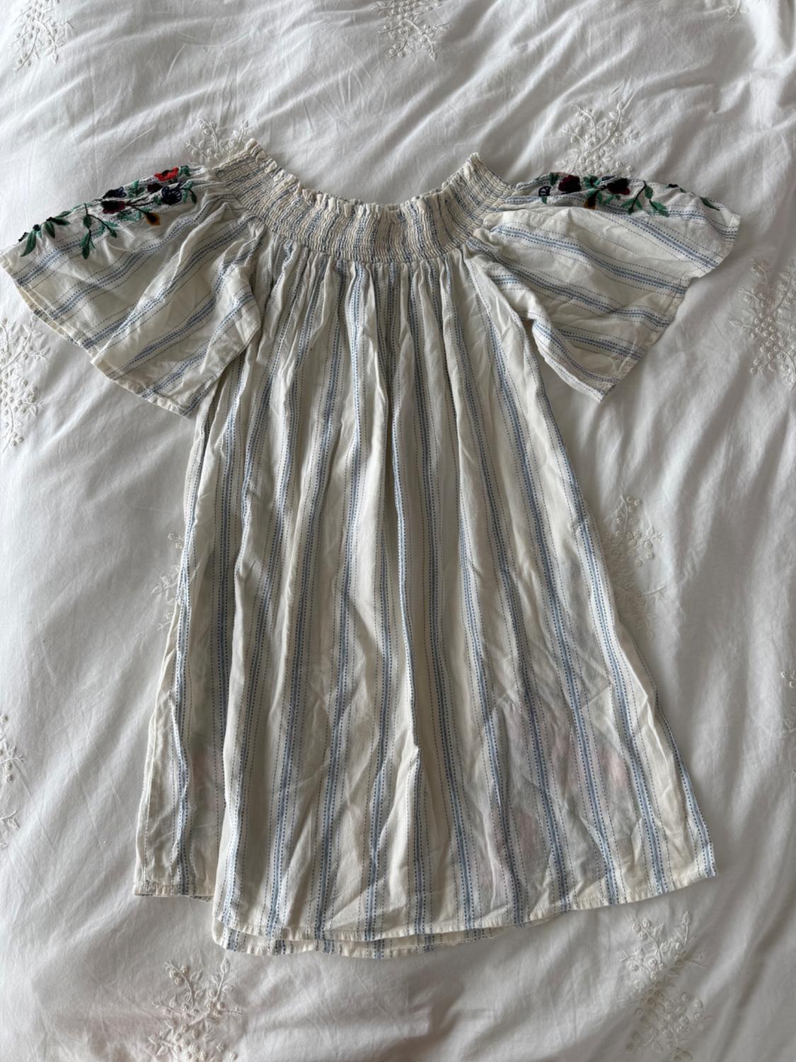 EMBROIDERED STRIPED DRESS - Image 7
