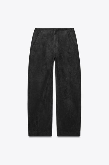 PANTALON EFFET DAIM - Noir de Zara - Image 3