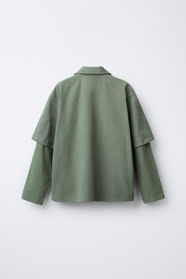 DOUBLE-SLEEVE SHIRT WITH PATCH - Green de Zara - Image 1