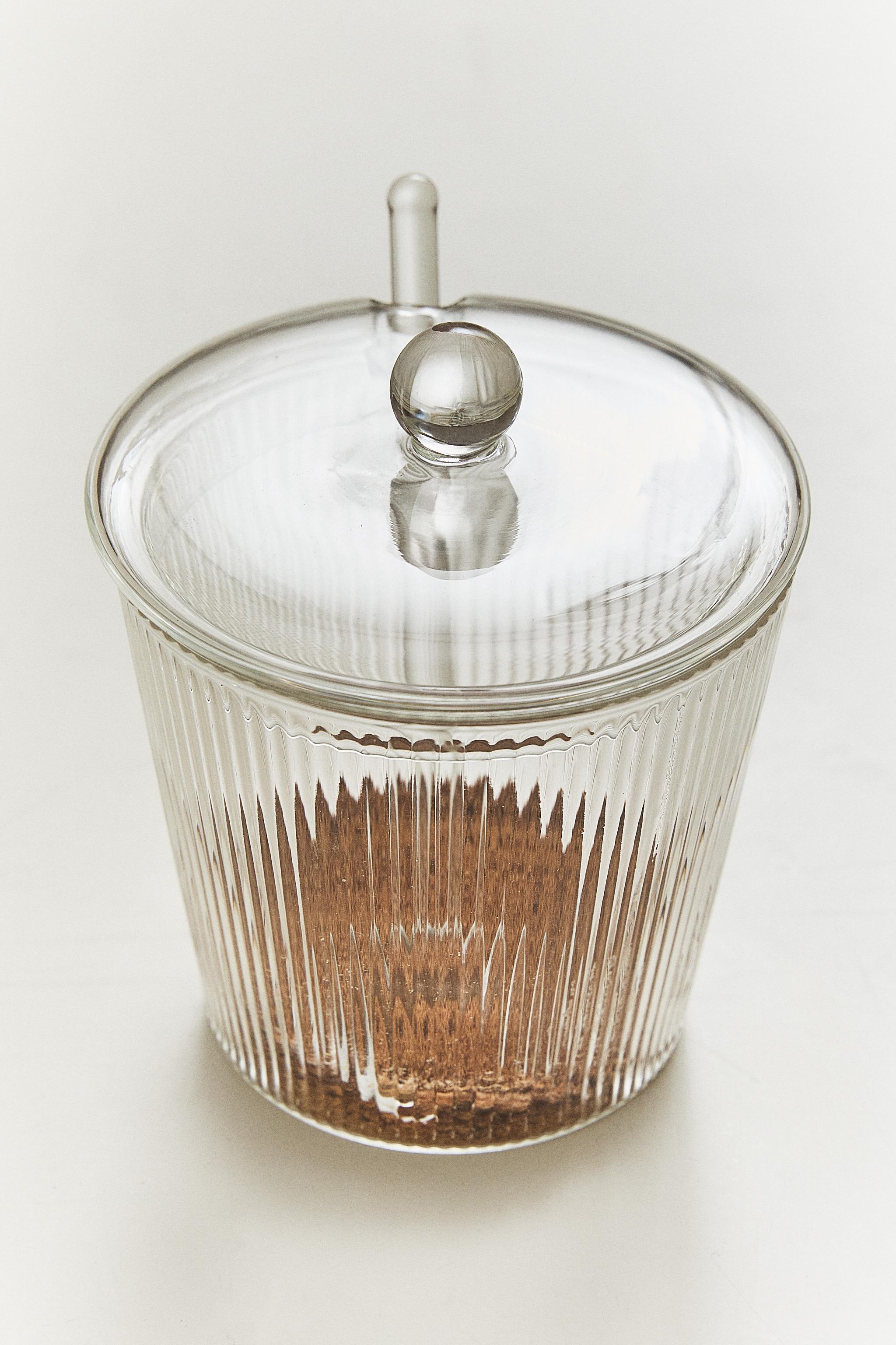BOROSILICATE GLASS SUGAR BOWL — Transparent