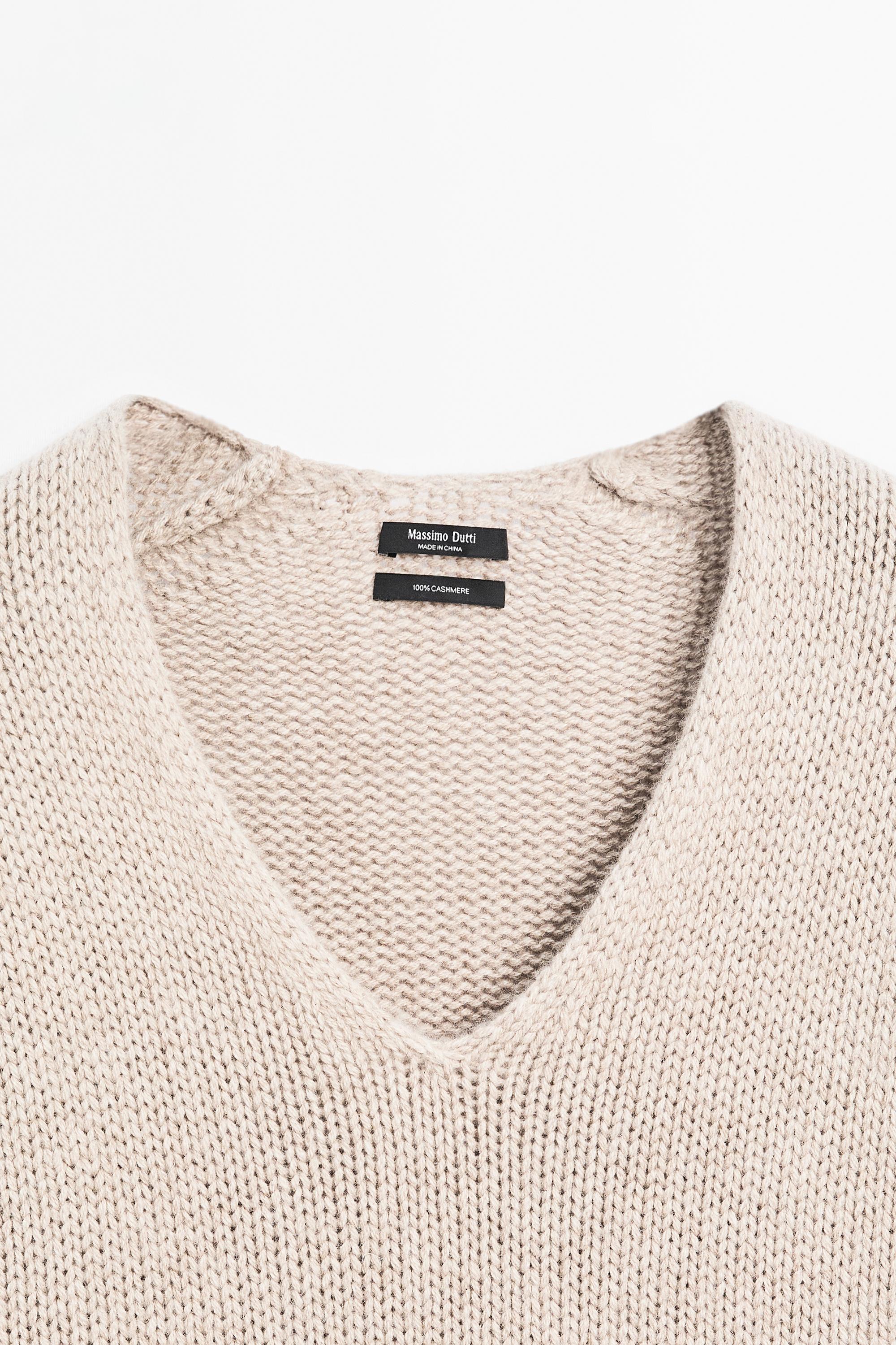 Pull à col en V 100 % cachemire