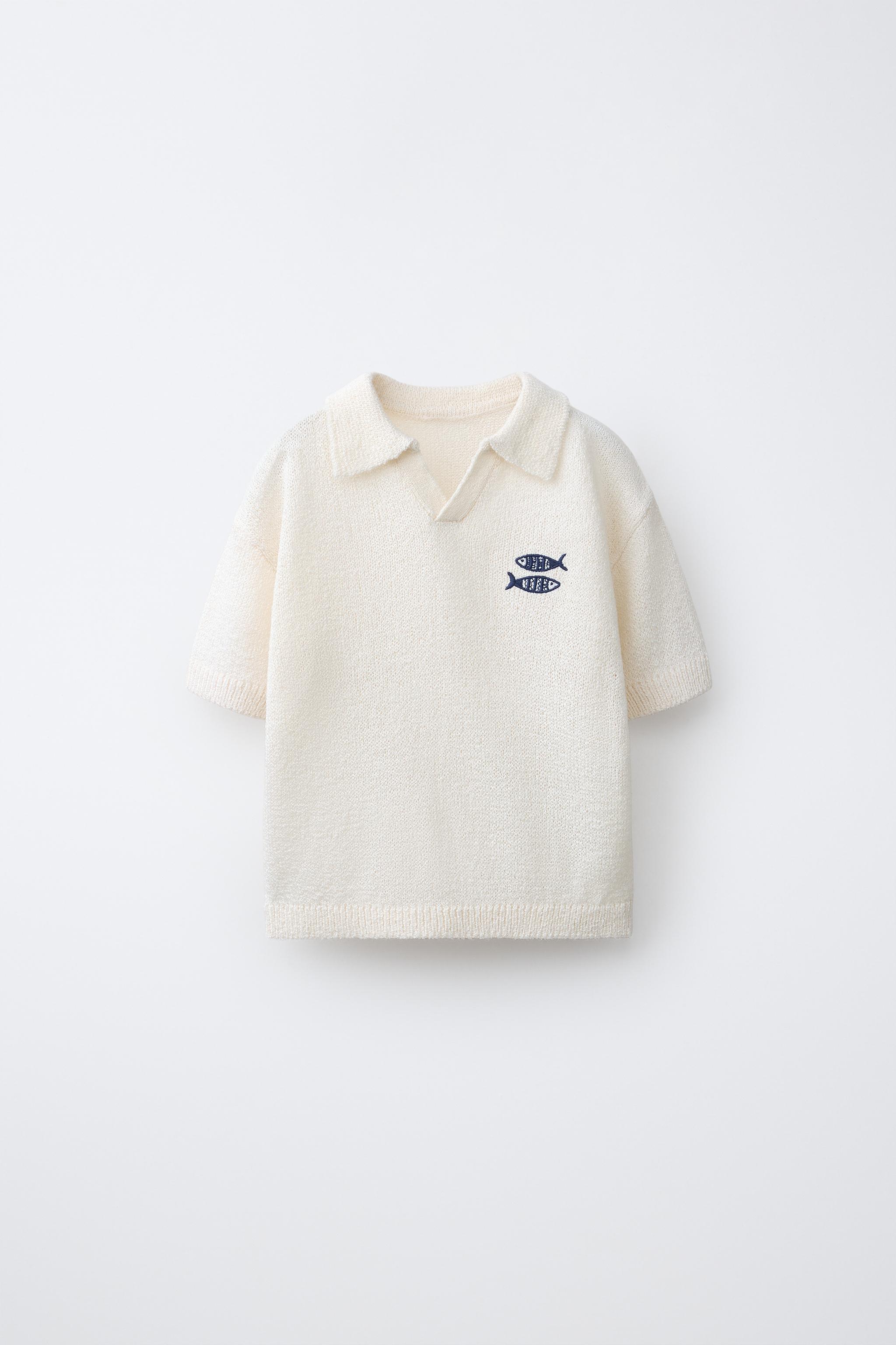 POLO BRODÉ POISSONS