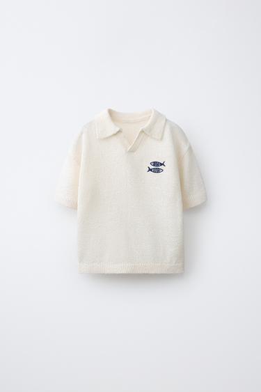 POLO BORDADO PEIXES - Cru da Zara