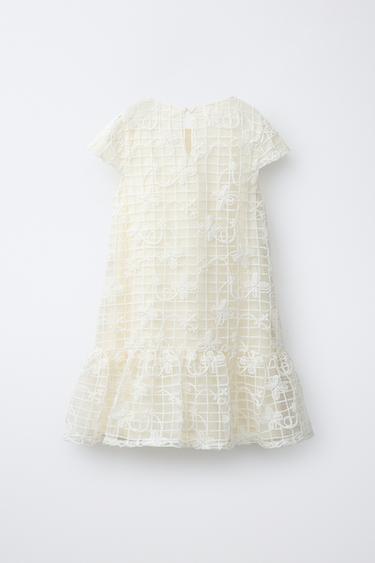 TULLE DRESS WITH FLORAL PRINT - Ecru by Zara - Image 1