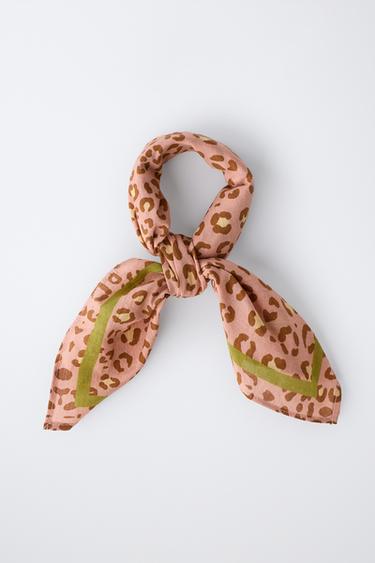 BANDANA IMPRIMÉ ANIMALIER - Marron de Zara - Image 3
