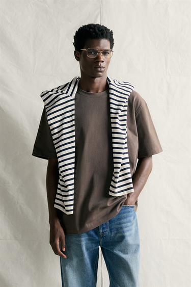 SHORT SLEEVE HEAVYWEIGHT T-SHIRT — Black / Brown 2