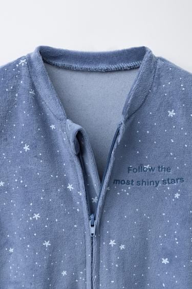 PYJAMA COMBINAISON EN VELOURS À ÉTOILES - Bleu de Zara - Image 2