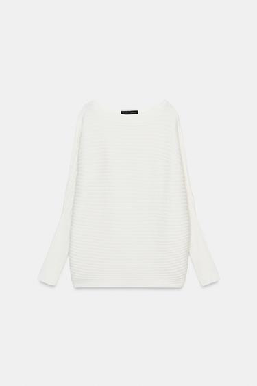 VOLUME TEXTURED KNIT JUMPER - White by Zara