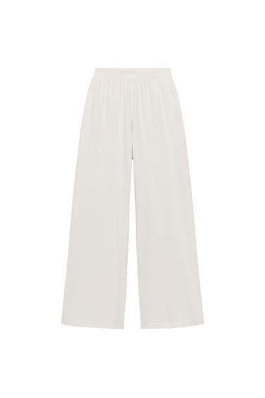 PANTALÓN ANCHO EFECTO LAVADO - Rosa pastel de Zara