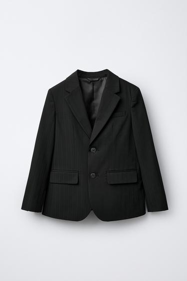 STRIPED BLAZER - Black by Zara - Image 0