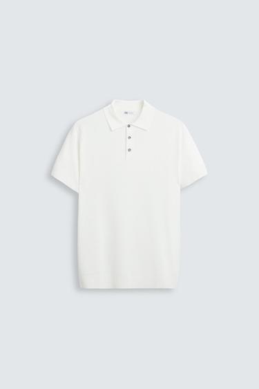 POLO PUNTO MEZCLA VISCOSA - Blanco roto de Zara