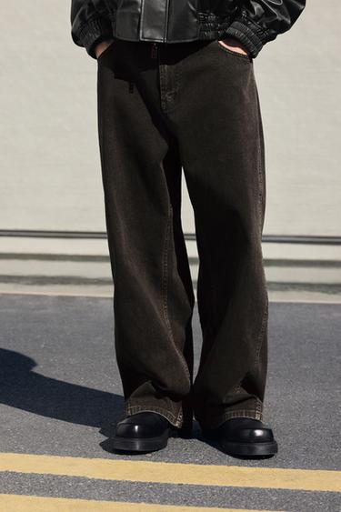 Zara 扭轉縫線休閒版型長褲 - 深灰色