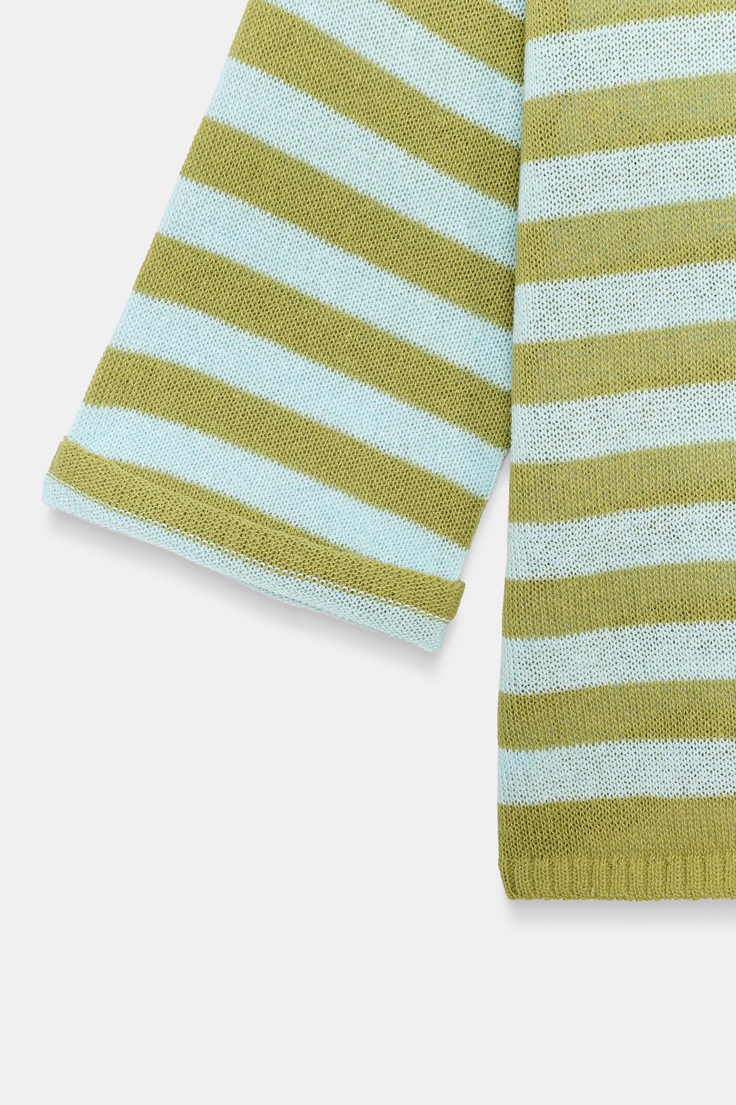 Свитер Zara Striped Knit Jumper, цвет: Зелёный полосатый — фото 7