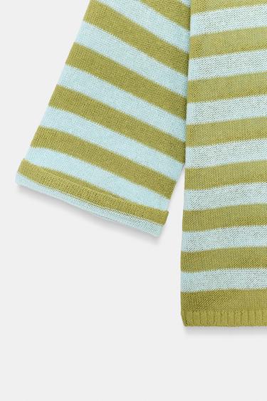 TOP EN MAILLE À RAYURES - Raie verte de Zara - Image 6