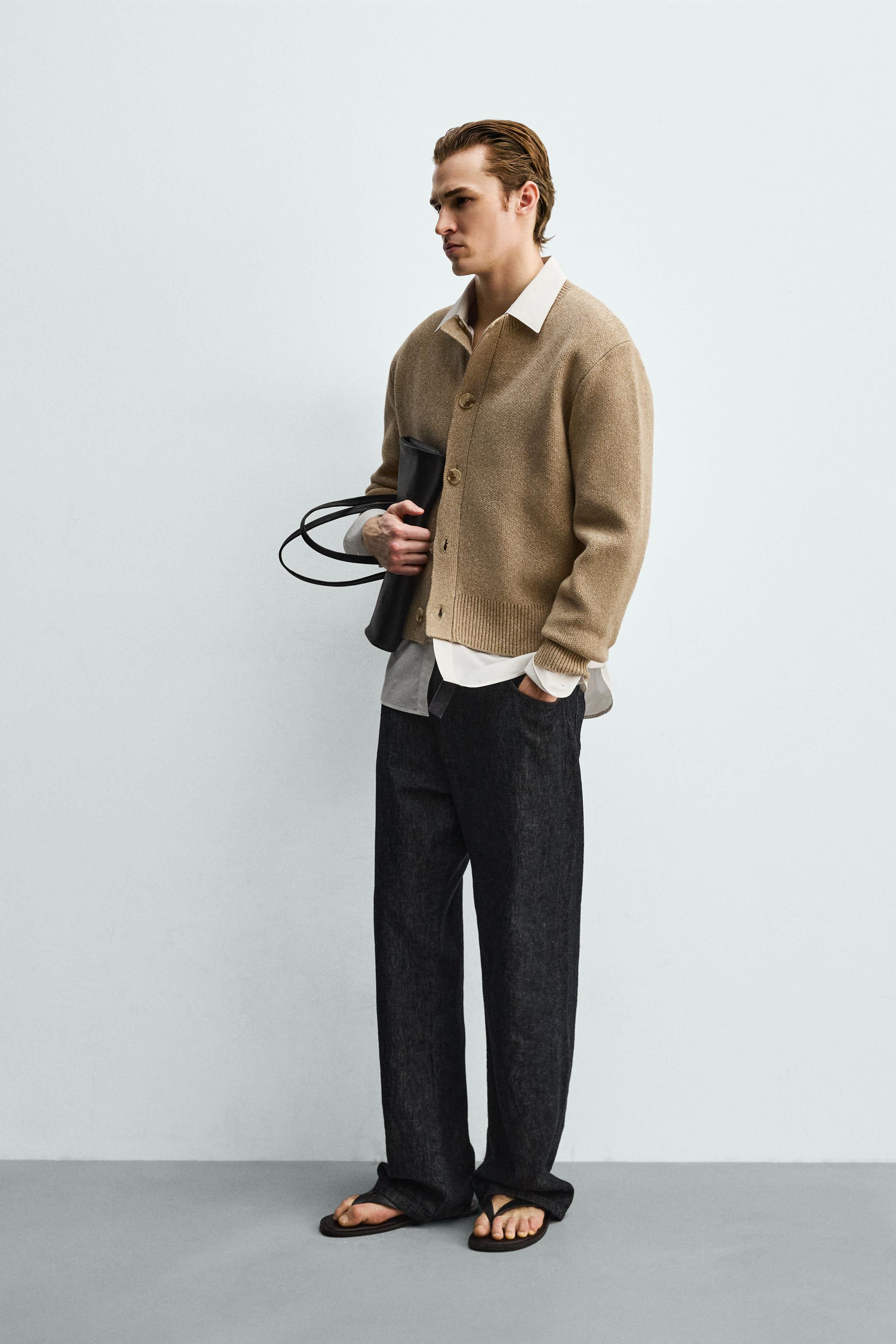 RELAXED FIT TEXTURED CARDIGAN