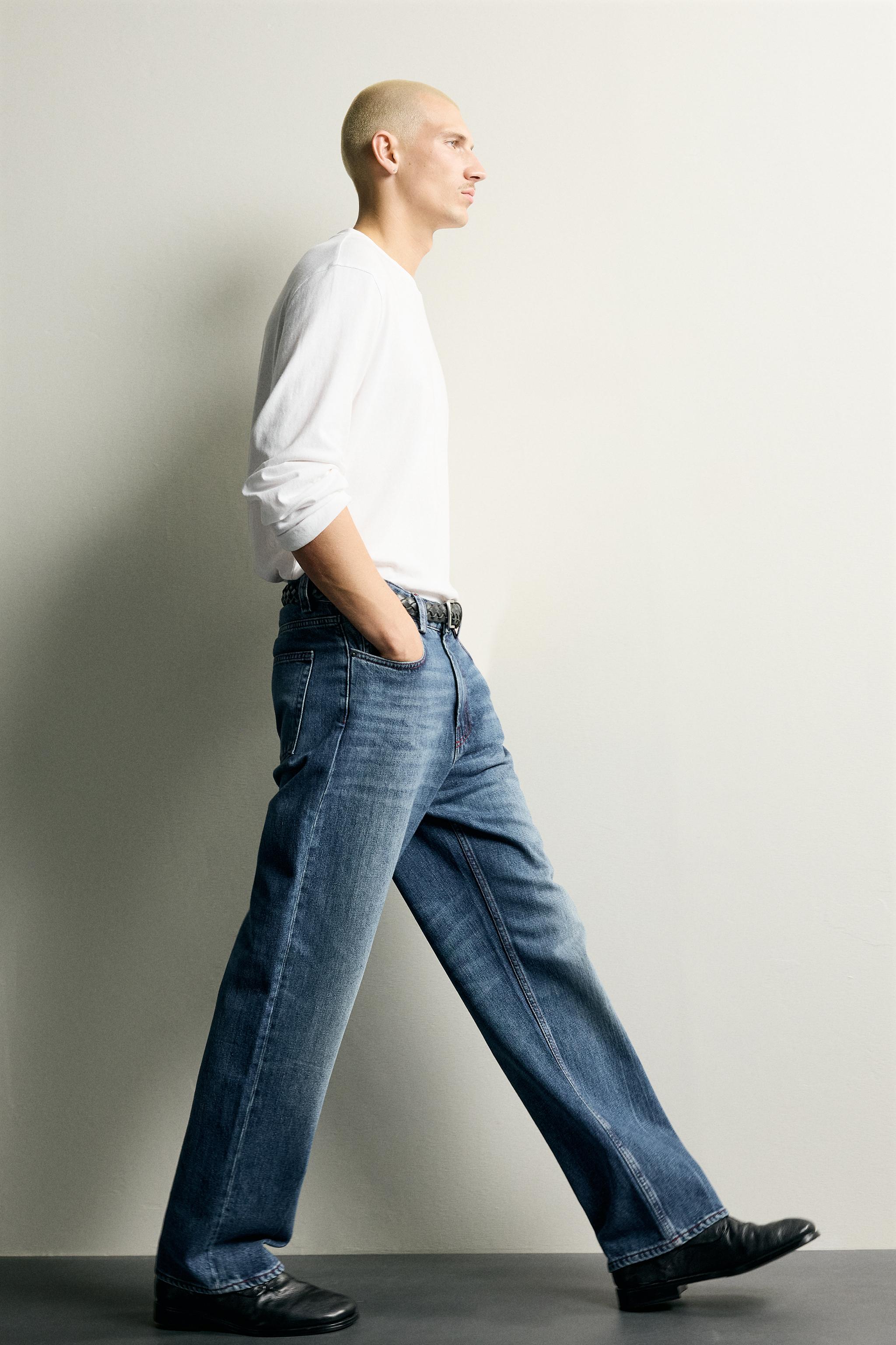 JEAN STRAIGHT FIT À SURPIQÛRES CONTRASTÉES