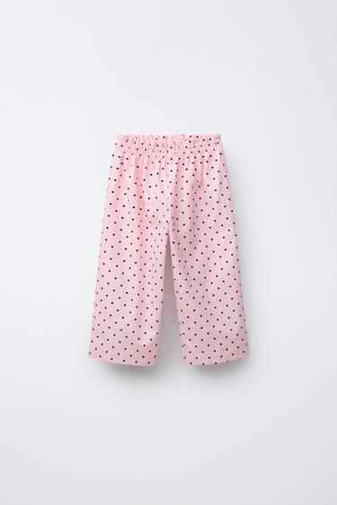 PANTALÓN RECTO ESTAMPADO TOPOS - Rosa de Zara