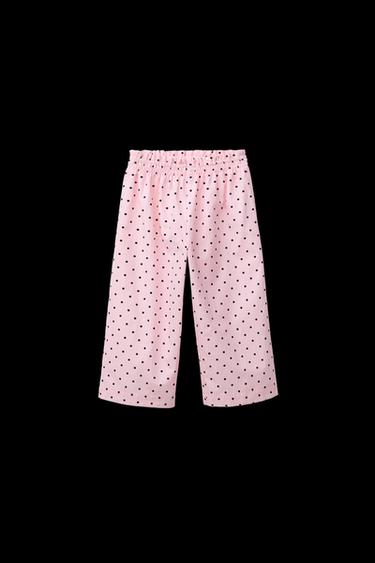 PANTALÓN RECTO ESTAMPADO TOPOS - Rosa de Zara - Imagen 0
