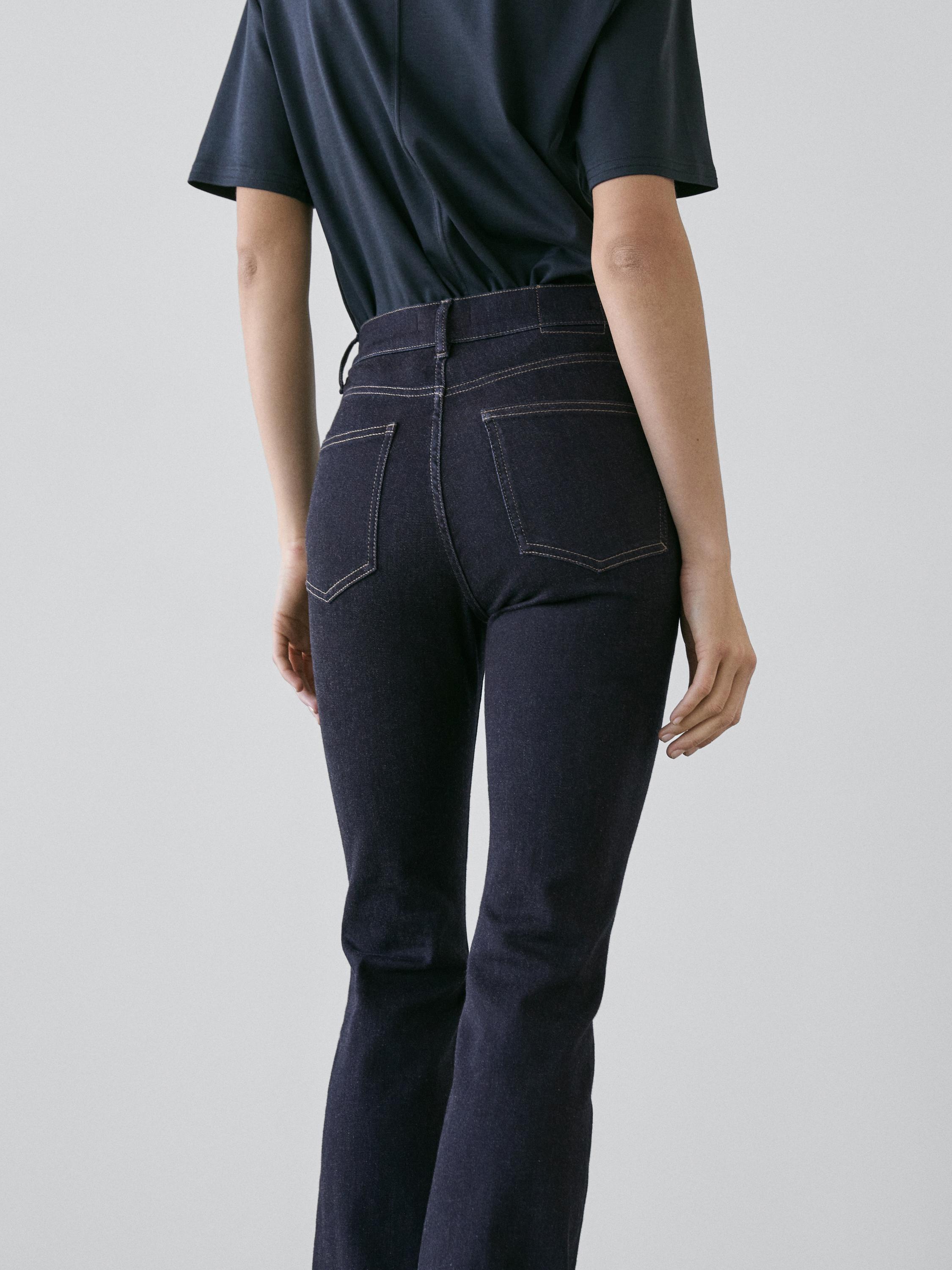 High waist bell bottom skinny jeans