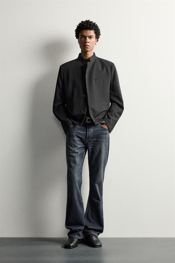 Zara CROPPED FIT POCKET BLAZER - Black - Image 0
