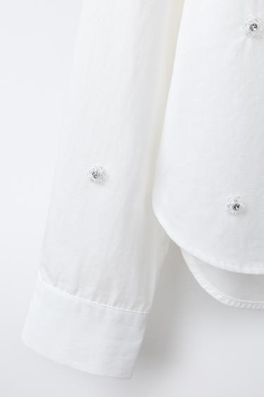 CHEMISE FLEURS BRILLANTES - Blanc de Zara - Image 3