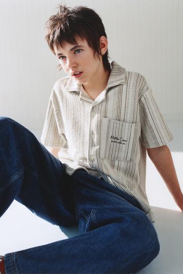 STRIPED KNIT SHIRT - Green by Zara