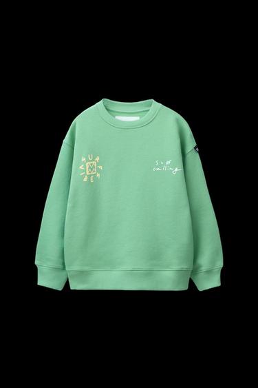 SUDADERA ESTAMPADO SURF - VERDE de Zara - Imagen 0