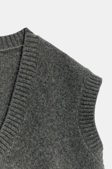 GILET EN LAINE À BAS ASYMÉTRIQUE - Gris de Zara - Image 8