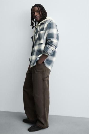 CHEMISE À CARREAUX EN FLANELLE - Bleu / Blanc de Zara - Image 6