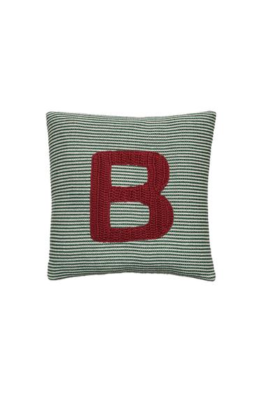 BESTICKTES KINDERKISSEN BUCHSTABE B - Grün von Zara