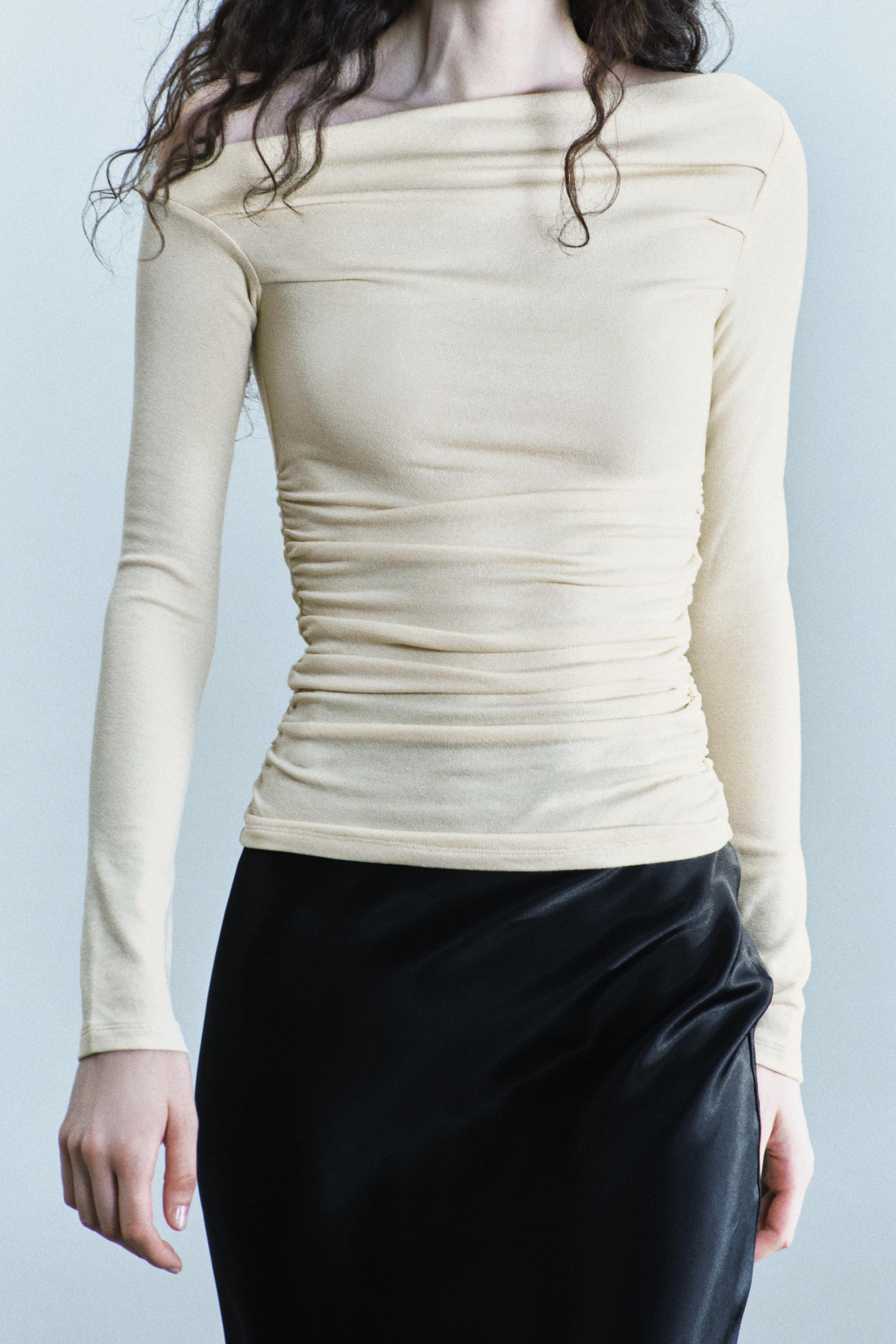 Zara Asimetrik Drapeli Top görsel 6