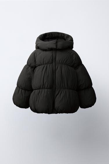 Zara WATER REPELLENT PUFFER COAT - Black