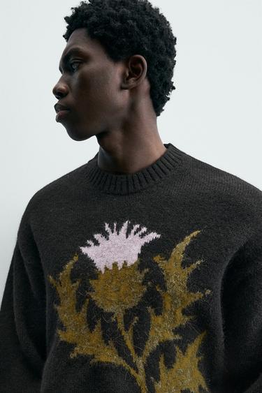 JACQUARD THISTLE JUMPER - Multicoloured by Zara - Image 4