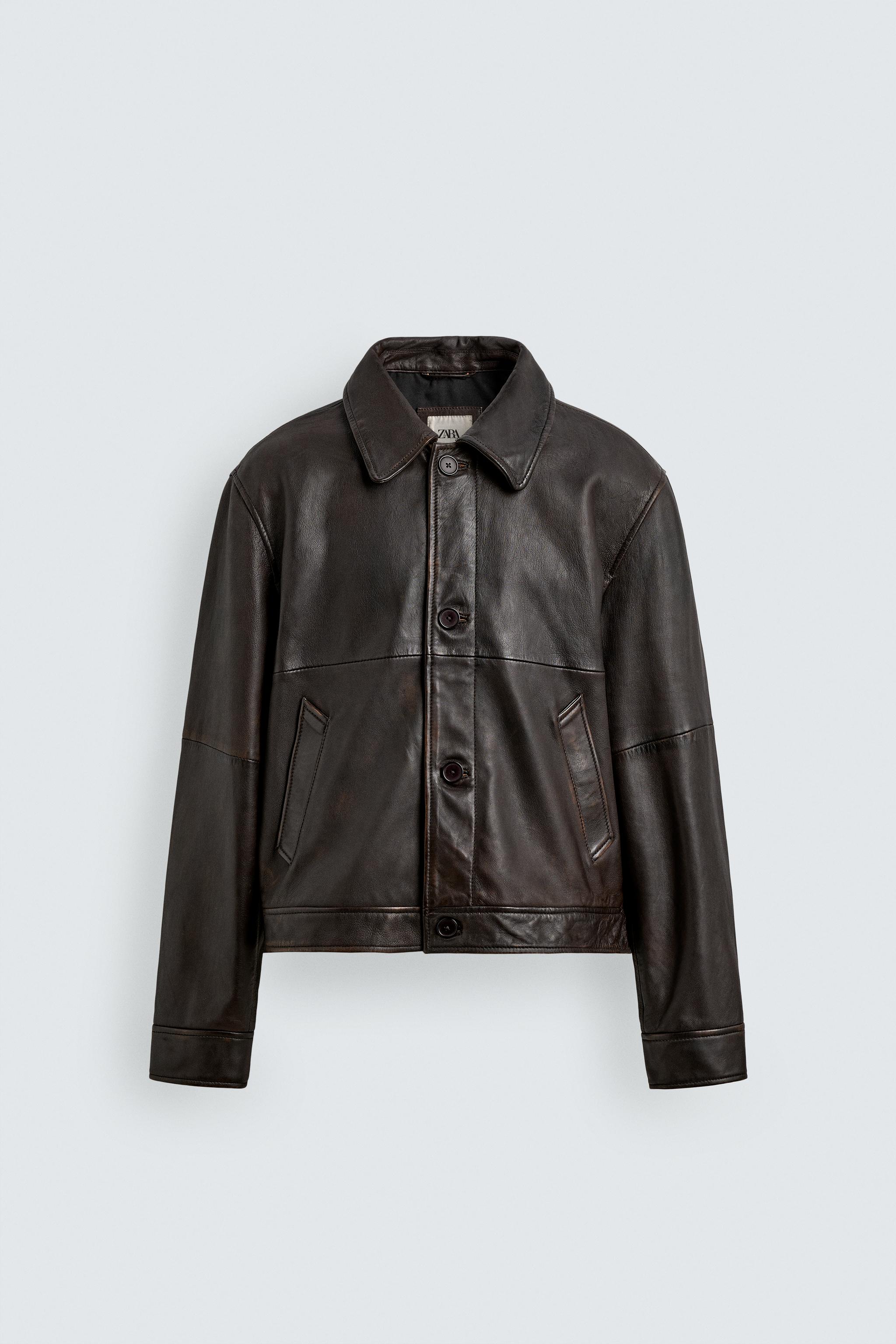 CROPPED FIT LEATHER JACKET