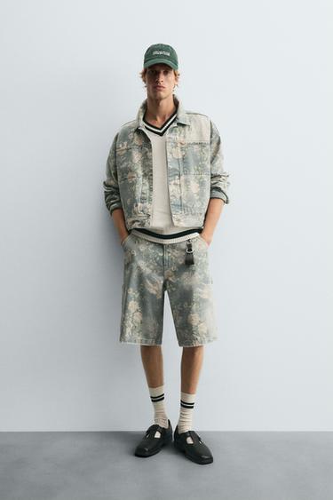 CONJUNTO DENIM COM ESTAMPA FLORAL - da Zara