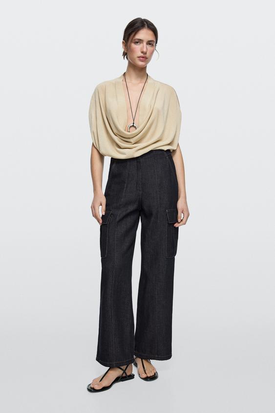 Linen blend cargo jeans from Zara - $160