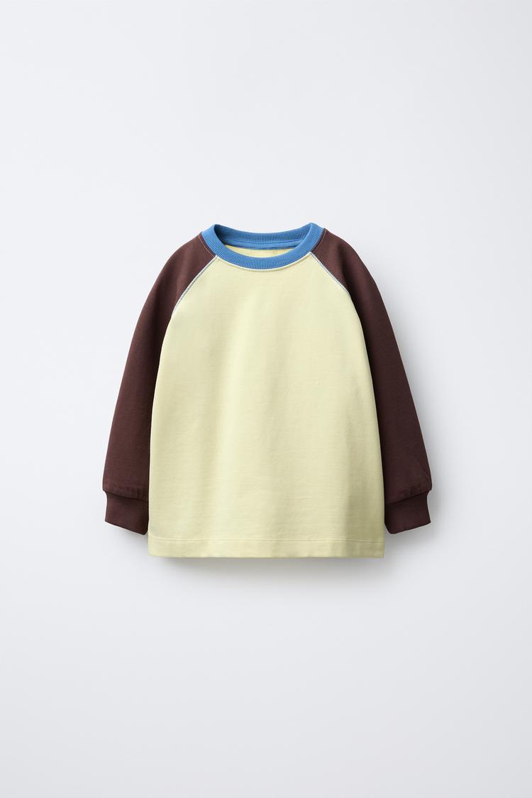 CONTRAST RAGLAN SLEEVE T-SHIRT Yellow ZARA India